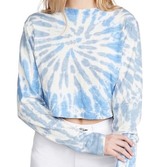 Pam & Gela Tie Dye Slouchy Crop Long Sleeve Tee - Picture 11 of 12